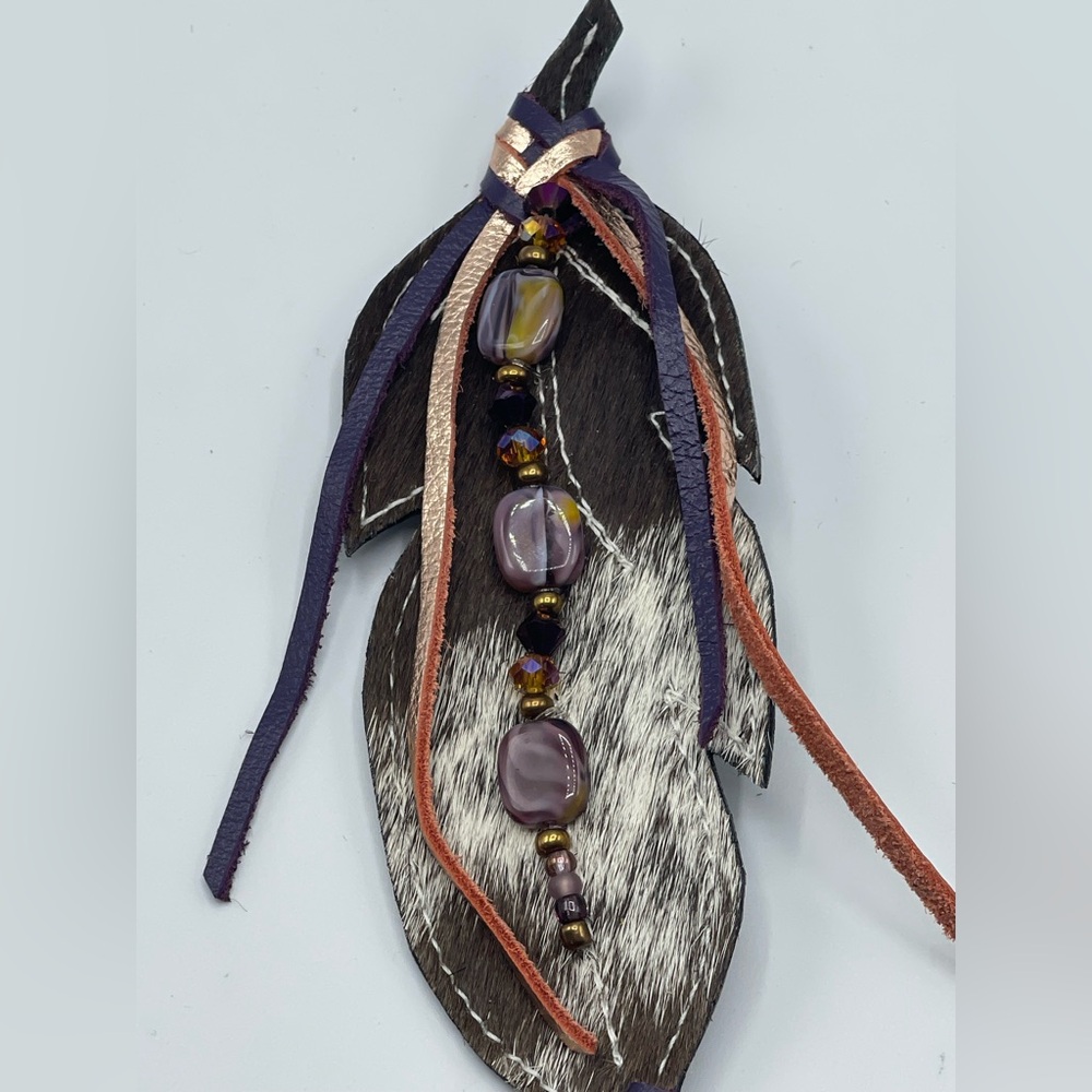 Re-Ride Stories Feather Pin with Beads